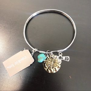 Cookie Lee Gold Bee Turquoise Charm Bracelet